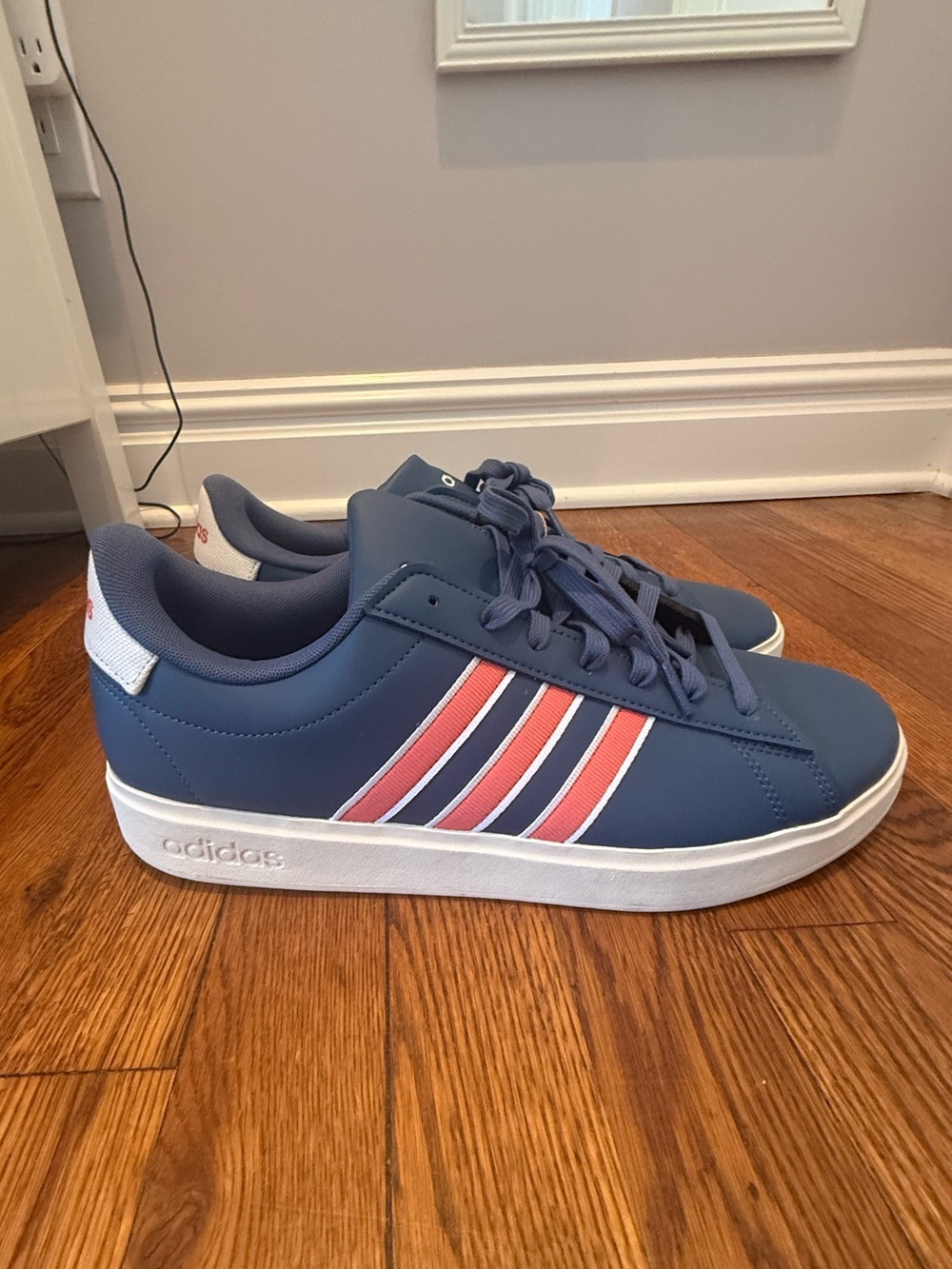 adidas Blue Casual Sneakers with red& White Stripes